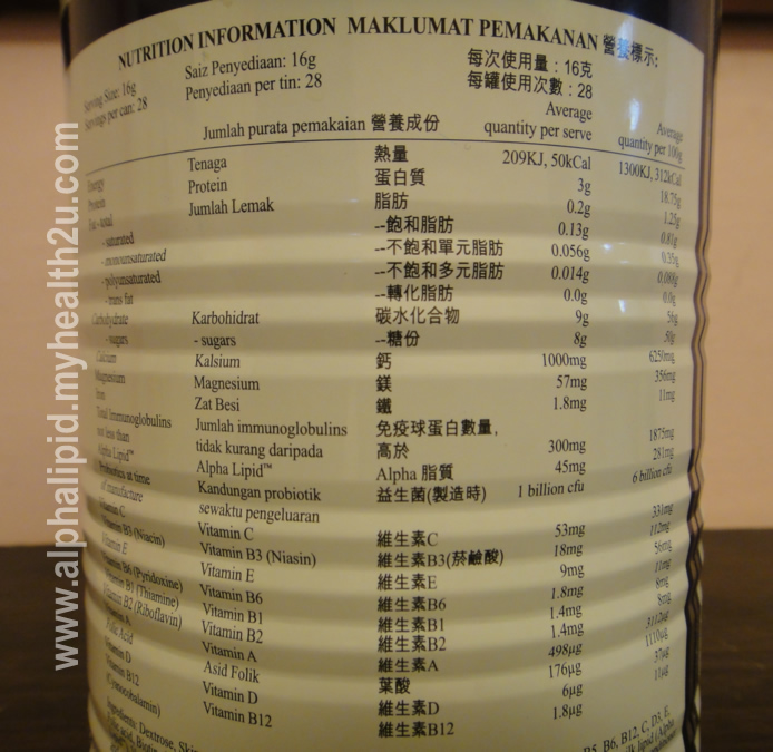 Kandungan Alpha Lipid Lifeline